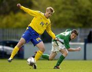 28 April 2005; Harry Arter, Republic of Ireland, in action against Axel Johansson, Sweden. U16 Friendly International, Republic of Ireland U16 v Sweden U16, Whitehall, Dublin. Picture credit; Brian Lawless / SPORTSFILE