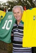 17 February 2004; Former Dundalk defender and League of Ireland XI captain Tommy McConville pictured with his  New York Cosmos jerseys worn by Pele. Dundalk, Co. Louth. Picture credit; Matt Browne / SPORTSFILE