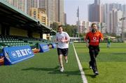 21 January 2005; Alan Milton, Irish Sun, and Sean Kelly, President of the GAA, during training in advance of the  2004 Vodafone All-Stars Exhibition Game, 2003 Vodafone All-Stars v 2004 Vodafone All-Stars, Hong Kong Football Club, Hong Kong. Picture credit; Ray McManus / SPORTSFILE