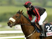 29 April 2005; Lucy Lawson with Charles McCreevy Jnr up, pictured during the Punchestown Charity Sweepstakes. Punchestown Racecourse, Co. Kildare. Picture credit; Matt Browne / SPORTSFILE