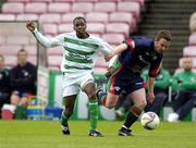 29 April 2005; Mark Rutherford, Shamrock Rovers, in action against Neal Horgan, Cork City. eircom League, Premier Division, Shamrock Rovers v Cork City, Dalymount Park, Dublin. Picture credit; Damien Eagers / SPORTSFILE