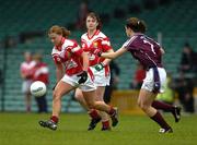 30 April 2005; Sinead O'Reilly, Cork, in action against Emer Flaherty, Galway. Suzuki Ladies National Football League, Division 1 Final, Cork v Galway, Gaelic Grounds, Limerick. Picture credit; Ray McManus / SPORTSFILE