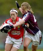 30 April 2005; Amanda Murphy, Cork, in action against Claire Molloy, Galway. Suzuki Ladies National Football League, Division 1 Final, Cork v Galway, Gaelic Grounds, Limerick. Picture credit; Ray McManus / SPORTSFILE