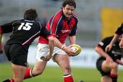30 April 2005; Marcus Horan, Munster, is tackled by Hugo Southwell, Edinburgh Rugby. Celtic Cup 2004-2005, Quarter-Final, Munster v Edinburgh Rugby, Thomond Park, Limerick. Picture credit; Kieran Clancy / SPORTSFILE