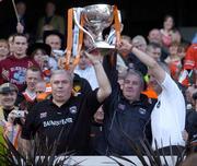1 May 2005; The Armagh management team Joe Kernan, left, Paul Grimley and John McCloskey with the cup after the game. Allianz National Football League, Division 1 Final, Armagh v Wexford, Croke Park, Dublin. Picture credit; Brendan Moran / SPORTSFILE