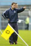 2 May 2005; Laois footballer and Knockbeg College manager Chris Conway issues instructions to his players during the game. All-Ireland Colleges Senior 'A' Football Final, St. Mary's College v Knockbeg College, Semple Stadium, Thurles, Co. Tipperary. Picture credit; Brendan Moran / SPORTSFILE