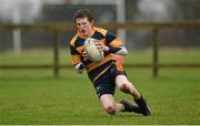 14 January 2014; Jack Bambrick, The King's Hospital, dives to score the opening try of the game. Fr. Godfrey Cup, 1st Round, Wilson's Hospital v The King's Hospital, Cill Dara RFC, Beech Park, Dunmurray West, Kildare. Picture credit: Barry Cregg / SPORTSFILE