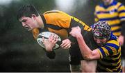 14 January 2014; Cian Twohey, St. Patrick's Classical School, Navan, is tackled by Eoghan Attley, Skerries C.C.. Fr. Godfrey Cup, 1st Round, St. Patrick's Classical School, Navan v Skerries C.C, Ashbourne RFC, Ashbourne, Co. Meath. Picture credit: Ramsey Cardy / SPORTSFILE