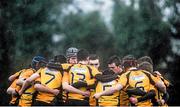 14 January 2014; St. Patrick's Classical School, Navan, team huddle before the match. Fr. Godfrey Cup, 1st Round, St. Patrick's Classical School, Navan v Skerries C.C, Ashbourne RFC, Ashbourne, Co. Meath. Picture credit: Ramsey Cardy / SPORTSFILE