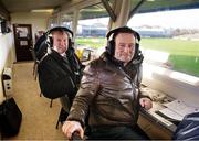 5 January 2014; RTE GAA correspondent Brian Carthy, left, alongside analyst and former Meath footballer Bernard Flynn. Bord na Mona O'Byrne Cup, Group D, Round 1, Westmeath v Dublin, Cusack Park, Mullingar, Co. Westmeath. Picture credit: Barry Cregg / SPORTSFILE