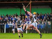 15 January 2014; Matthew Stakelum, Thurles CBS, beats John Cashman, St Francis College Rochestown to the ball. Dr. Harty Cup Quarter-Final, Thurles CBS v St Francis College Rochestown, Cahir, Co. Tipperary. Picture credit: Ramsey Cardy / SPORTSFILE