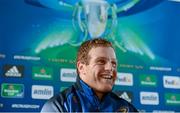 15 January 2014; Leinster's Sean Cronin speaking to media during a press conference ahead of their Heineken Cup 2013/14, Pool 1, Round 6, match against Ospreys on Friday. Leinster Rugby Press Conference, RDS, Ballsbridge, Dublin. Picture credit: Stephen McCarthy / SPORTSFILE