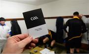 15 January 2014; A general view of the referee's match record card which has come into use since the start of the year. Power NI Dr. McKenna Cup, Section A, Round 3, Tyrone v Armagh, Healy Park, Omagh, Co. Tyrone. Picture credit: Oliver McVeigh / SPORTSFILE