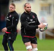 16 January 2014; Ulster's Dan Tuohy in action during squad training ahead of their Heineken Cup 2013/14, Pool 5, Round 6, match against Leicester Tigers on Saturday. Ulster Rugby Squad Training, Pirrie Park, Belfast, Co. Antrim. Picture credit: Oliver McVeigh / SPORTSFILE