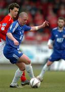 25 April 2005; Michael Collins, Portadown, in action against Alan Cawley, Shelbourne. Setanta Cup, Group 2, Portadown v Shelbourne, Shamrock Park, Portadown, Co. Armagh. Picture credit; David Maher / SPORTSFILE