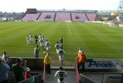 29 April 2005; The Shamrock Rovers team run onto the pitch. eircom League, Premier Division, Shamrock Rovers v Cork City, Dalymount Park, Dublin. Picture credit; Damien Eagers / SPORTSFILE