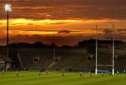 29 April 2005; A general view of a rugby game at Lansdowne Road as the sun sets. Celtic Cup 2004-2005, Quarter-Final, Leinster v Glasgow Rugby, Lansdowne Road, Dublin. Picture credit; Brendan Moran / SPORTSFILE