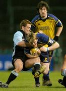 29 April 2005; Brian O'Driscoll, Leinster, is tackled by Dan Parks, Glasgow Rugby. Celtic Cup 2004-2005, Quarter-Final, Leinster v Glasgow Rugby, Lansdowne Road, Dublin. Picture credit; Brendan Moran / SPORTSFILE
