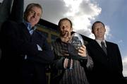 4 May 2005; Connacht  and Ireland's Johnny O'Connor is presented with the IRUPA Player of the Year trophy by Niall Woods, Chief Executive IRUPA, left, and Mike Moloney, Esat BT, right. Esat BT Headquarters, Grand Canal Plaza, Dublin. Picture credit; Pat Murphy / SPORTSFILE