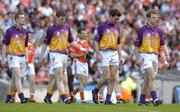 1 May 2005; Wexford players, from left, Shane Cullen, David Murphy, Darragh Breen and Niall Murphy in the pre-match parade. Allianz National Football League, Division 1 Final, Armagh v Wexford, Croke Park, Dublin. Picture credit; Ciara Lyster / SPORTSFILE