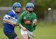 5 May 2005; Conor Caulfield, Oatlands College, in action against George Ryan, Old Bawn CS. Dublin Juvenile Hurling, 'D' Final, Old Bawn CS v Oatlands College, O'Toole Park, Dublin. Picture credit; Damien Eagers / SPORTSFILE