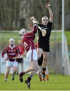 17 January 2014; Michael Casey, Ard Scoil Ris, in action against Dylan Carey, Our Lady's Templemore. Dr. Harty Cup, Quarter-Final, Ard Scoil Ris v Our Lady's Templemore, MacDonagh Park, Nenagh, Co. Tipperary. Picture credit: Diarmuid Greene / SPORTSFILE