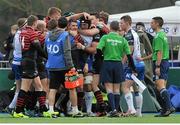 18 January 2014; John Muldoon, Connacht, in the centre of an altercation. Heineken Cup 2013/14, Pool 3, Round 6, Allianz Park, High Wycombe, England. Picture credit: Ray Ryan / SPORTSFILE