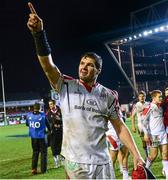 18 January 2014; Johann Muller, Ulster, celebrates after the game. Heineken Cup 2013/14, Pool 5, Round 6, Leicester Tigers v Ulster, Welford Road, Leicester, England. Picture credit: Oliver McVeigh / SPORTSFILE