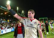 18 January 2014; Johann Muller, Ulster, celebrates after the game. Heineken Cup 2013/14, Pool 5, Round 6, Leicester Tigers v Ulster, Welford Road, Leicester, England. Picture credit: Oliver McVeigh / SPORTSFILE