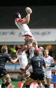 18 January 2014; Dan Tuohy, Ulster, takes the ball in a lineout. Heineken Cup 2013/14, Pool 5, Round 6, Leicester Tigers v Ulster, Welford Road, Leicester, England. Picture credit: John Dickson / SPORTSFILE