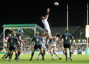 18 January 2014; Johann Muller, Ulster, takes the ball in a lineout. Heineken Cup 2013/14, Pool 5, Round 6, Leicester Tigers v Ulster, Welford Road, Leicester, England. Picture credit: John Dickson / SPORTSFILE