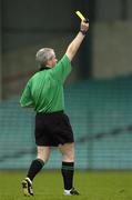 30 April 2005; Referee Thomas Quigley issues a 'Yellow card'. Cadbury's All-Ireland U21 Football Semi-Final, Cork v Galway, Gaelic Grounds, Limerick. Picture credit; Ray McManus / SPORTSFILE