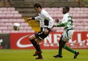 6 May 2005; Graham O'Hanlon, Bray Wanderers, in action against Mark Rutherford, Shamrock Rovers. eircom League, Premier Division, Shamrock Rovers v Bray Wanderers, Dalymount Park, Dublin. Picture credit; Brian Lawless / SPORTSFILE