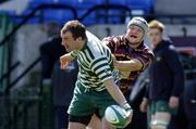 7 May 2005; Daniel McGettigan, Greystones, is tackled by Quentin Caulfield, Instonians. AIB All Ireland League 2004-2005, Division 3 Final, Greystones v Instonians, Lansdowne Road, Dublin. Picture credit; David Levingstone / SPORTSFILE