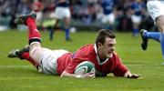 7 May 2005; Ben Martin, U.L. Bohemians, scores his side first try against St Mary's College. AIB All Ireland League 2004-2005, Division 2 Final, St. Mary's College v U.L. Bohemians, Lansdowne Road, Dublin. Picture credit; Brendan Moran / SPORTSFILE