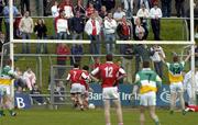 8 May 2005; Offaly's opening goal hits the back of the net. Bank of Ireland All-Ireland Senior Football Championship, Offaly v Louth, Pairc Tailteann, Navan, Co. Meath. Picture credit; Damien Eagers / SPORTSFILE