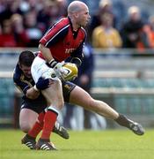 8 May 2005; Paul Burke, Munster, is tackled by Shane Jennings, Leinster. Celtic Cup 2004-2005 Semi-Final, Leinster v Munster, Lansdowne Road, Dublin. Picture credit; Brendan Moran / SPORTSFILE