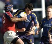 8 May 2005; Shane Horgan, Leinster, is tackled by Mike Mullins, Munster. Celtic Cup 2004-2005 Semi-Final, Leinster v Munster, Lansdowne Road, Dublin. Picture credit; Brian Lawless / SPORTSFILE
