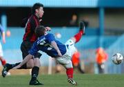 10 May 2005; Darren Murphy, Linfield, in action against Dean Fitzgerald, Longford Town. Setanta Cup, Group One, Linfield v Longford Town, Windsor Park, Belfast. Picture credit; David Maher / SPORTSFILE