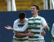 13 May 2005; David Mooney, right, Shamrock Rovers, celebrates after scoring his sides first goal with team-mate Gavin McDonnell. eircom league, Premier Division, St. Patrick's Athletic v Shamrock Rovers, Richmond Park, Dublin. Picture credit; David Maher / SPORTSFILE