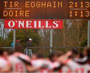 19 January 2014; The final scoreboard. Power NI Dr. McKenna Cup, Semi-Final, Tyrone v Derry, Healy Park, Omagh, Co. Tyrone. Picture credit: Ramsey Cardy / SPORTSFILE