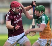 19 January 2014; Jonathan Glynn, Galway in action against Brian Watkins, Offaly. Bord Na Mona Walsh Cup, Quarter-Final, Offaly v Galway, O'Connor Park, Tullamore, Co. Offaly. Picture credit: Barry Cregg / SPORTSFILE