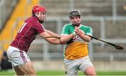 19 January 2014; Dan Kelleher, Offaly, in action against Jonathan Glynn, Galway. Bord Na Mona Walsh Cup, Quarter-Final, Offaly v Galway, O'Connor Park, Tullamore, Co. Offaly. Picture credit: Barry Cregg / SPORTSFILE
