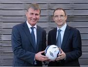 20 January 2014; At the launch of the Dundalk FC / DKIT partnership launch are Dundalk manager Stephen Kenny, left, and Republic of Ireland manager Martin O'Neill. FAI Headquarters, Abbotstown, Dublin. Photo by Sportsfile