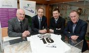 20 January 2014; At the launch of the Dundalk FC / DKIT partnership launch are, from left, President of the FAI Paddy McCaul, Republic of Ireland manager Martin O'Neill, DKIT President Denis Cummins and Dundalk FC Club Chairman Ciaran Bond. FAI Headquarters, Abbotstown, Dublin. Photo by Sportsfile