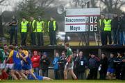19 January 2014; A general view of the scoreboard during the game. FBD League, Section A, Round 3, Roscommon v Mayo, Michael Glaveys GAA Club, Ballinlough, Co. Roscommon. Picture credit: David Maher / SPORTSFILE