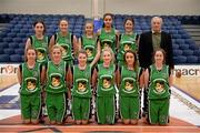 21 January 2014; The Castleknock Community College team. All-Ireland Schools Cup U19B Girls Final, Cross & Passion, Kilcullen, Co. Kildare v Castleknock Community College, Dublin, National Basketball Arena, Tallaght, Co. Dublin. Picture credit: Brendan Moran / SPORTSFILE