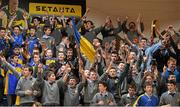21 January 2014; Students from Patrician HS Carrickmacross cheer on their side. All-Ireland Schools Cup U19B Boys Final, St Colmcilles Knocklyon, Co. Dublin v Patrician HS, Carrickmacross, Co Monaghan, National Basketball Arena, Tallaght, Co. Dublin. Picture credit: Brendan Moran / SPORTSFILE