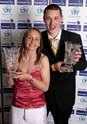 7 May 2005; Kieran Donaghy, of Tralee Tigers, who was presented with the Senior Men's Player of the Year and Michelle Aspell of UL Aughinish, who was presented with the Senior Women's Player of the Year award at the O'Driscoll O'Neil Basketball Ireland Awards 2005. Westbury Hotel, Dublin. Picture credit; Brendan Moran / SPORTSFILE