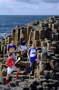 10 May 2005; &quot;The Stuff of Legend&quot;: Pictured at a photocall, at the Giants Causeway, Co. Antrim, to launch the Guinness All-Ireland Senior Hurling Championship 2005 are, l to r, Sean Og O hAilpin, Cork, Michael Jacob, Wexford, James McGarry, Kilkenny, and Eoin Kelly, Waterford. This year's Guinness advertising campaign for the Hurling Championship will focus on Irish myths and legends, with one of the executions in the campaign featuring Fionn Mac Cumhaill at the Giants Causeway. The advertising campaign will break on the 23rd May. Picture credit; Brendan Moran / SPORTSFILE